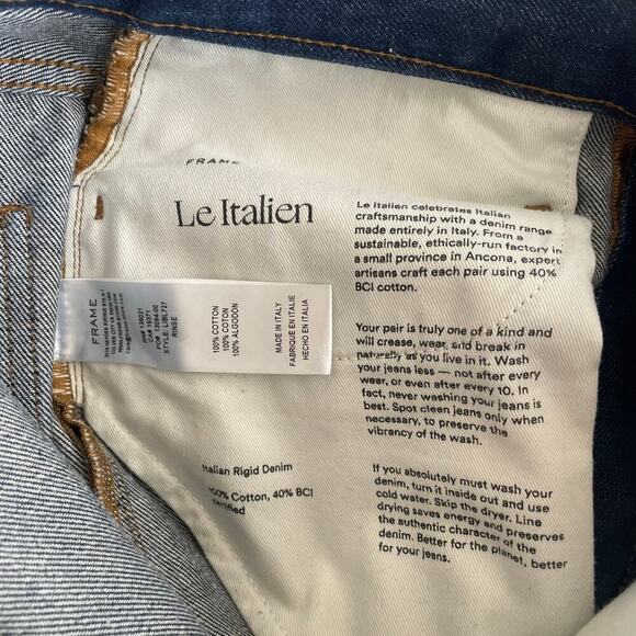 FRAME Le Italien Barrel Jean Cropped Size 31 Dark Wash - Picture 7 of 8